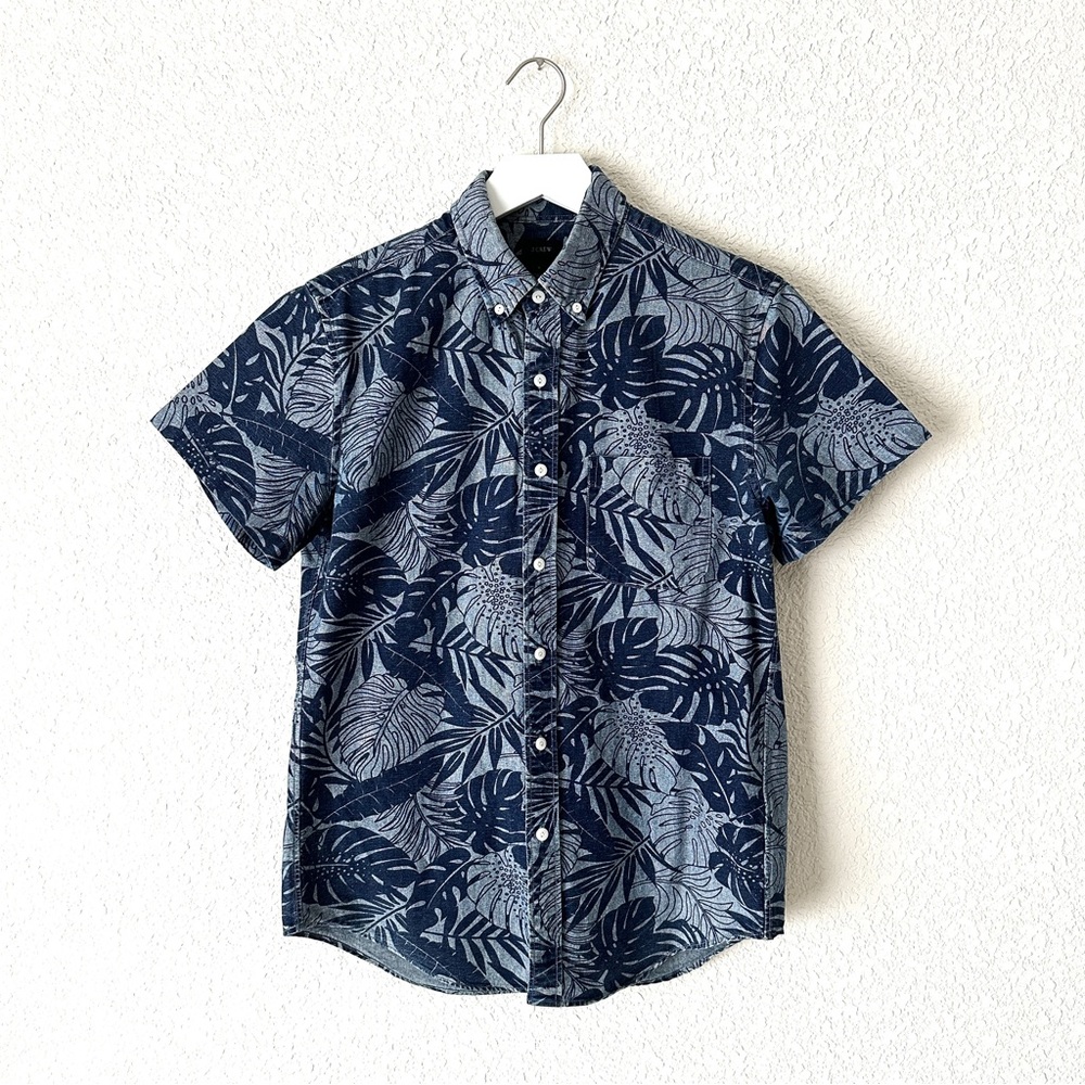 J. Crew Short-sleeve Indigo Chambray Shirt
